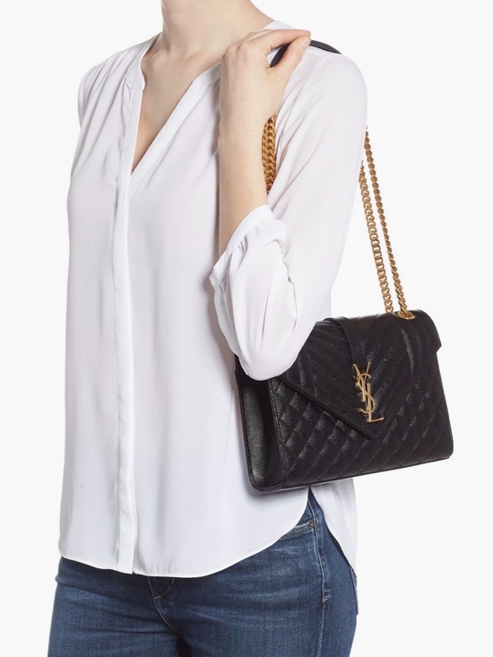 Saint Laurent Handbags - Saint Laurent Medium Cassandra Quilted Leather Envelope Bag